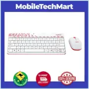 Logitech MK240 Wireless Keyboard and Mouse Combo◉Space Saving◉White/Vivid Red◉