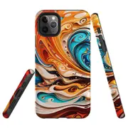 For iPhone 11 Pro Max Tough Protective Cover, Swirling Gold