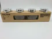 IKEA RAJTAN 5 OZ. GLASS SPICE JARS CONTAINERS W/LIDS