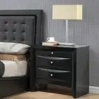 Black Nightstand w/ Tray - 2 Drawers