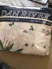 Vintage Sheet Set Dan River Floral pattern Full Double 4 Pc. No Iron New Sealed