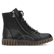 Women's leather ankle boots on the platform black Rieker Y3410-00