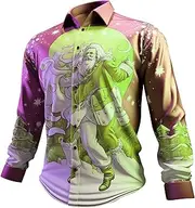 [Generic] Men's Tees Loose Christmas Santa Snowman Pattern Long Sleeved Shirt Long Sleeve Tan Top Men