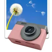 Keychain Camera Rechargeable Retro Video Camera with Color Screen Wrist Strap HG