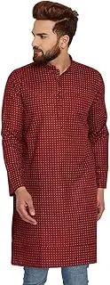 [Sojanya] Men's Cotton Linen Kurtas Red