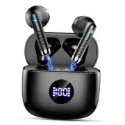 Wireless Earbuds Bluetooth 5.4 Headphones Noise Cancelling, Dull Black