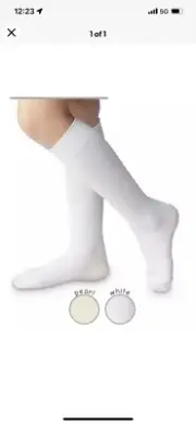 (2) Jefferies Boys or Girls Nylon Knee Socks White NWT XS Shoe Size 6-11