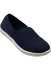 Clarks Cloudsteppers Stretch Slip-Ons Breeze Emily Navy