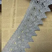 Silver Elegance: 9CM European Candle Lace Trim for Curtains, Tablecloths, Slipco