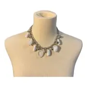 Paparazzi White Gem Necklace With Matching Earrings