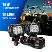 Nilight Led Light Bar 2PCS 18W Spot Light Mini Driving Lamps Wiring Harness Kit