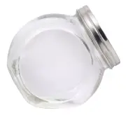 Classic Counter Top Glass Cookie Jars with Metal Lids (Small)