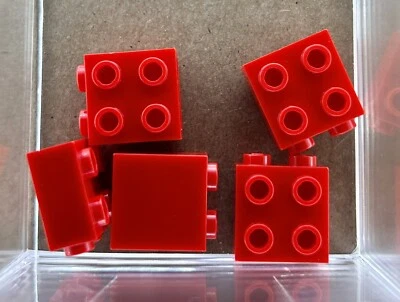 LEGO Parts Lot x (5) ~ Red Brick, Modified 1 x 2 x 1 2/3 Studs ~ No 22885