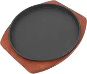 Cast Iron Barbecue Tray Griddle Pan Grill Pan Griddle Household Korean Barbecue Plate Korean BBQ Grill Plate Cast Iron Plates Toast Cake Mold Wood