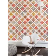 Autumn Shapes removable wallpaper Watercolor wall mural Flowers self adhesive