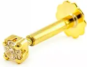 [Monde Petit] Mondepetit 9K Yellow Gold Cartilage Claw Piercing Cubic Zirconia Shiny Gift Box, Yellow Gold