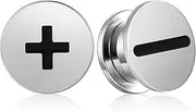 [Casvort] 2 PCS Hypoallergenic 0G-5/8 Addition and Subtraction Ear Tunnels 316 Surgical Stainless Steel Minimalism Unique Ear Plugs Body Piercing Jewelry