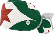 [YTYVAGT] 2-Pc,Gourd-Shaped Working Cap,Fisherman Hat with Buttons and Cotton Sweatband,Flag Pattern