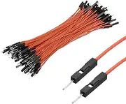 uxcell Male to Male 1Pin Breadboard Jumper Wire 2.54mm Pitch Ribbon Cable 15cm Long Electronics Breadboard Ribbon Cables for Breadboard Electronic Projects Pack of 100,Orange
