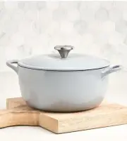 The Cellar Enameled Cast Iron 4-Qt. Round Dutch Oven, Created for Macy's - Grey