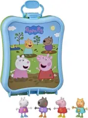 Peppa Pig Adventures Carrying Case & 4 Figures - On-the-Go Fun | Peppa & Friends