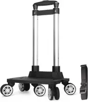 Backpack Trolley, Wheeled Folding Luggage Travel Cart Aluminum -Roller Carrier f
