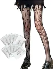 [Generic] Bohemia Sheer Stockings Pattern Printing High Waist Tights Plus Size Fishnet Sexy Pantyhose Lightweight Officia Lady