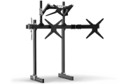 Trak Racer Black Aluminium Floor Quad Monitor Stand with VESA Mounts
