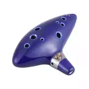 12 Hole Ocarina Ceramic Alto C Vessel Flute Wind Musical Instrument With Simple