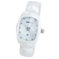 在飛比找蝦皮商城優惠-GOTO 簡約晶鑽精密陶瓷錶-白x銀
