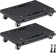 VEVOR Furniture Dolly, 500 lbs Capacity Each Count, Furniture Mover with Wheels, Portable Moving Rollers 4 Wheels Heavy Duty, Small Flat Dolly Cart with Interlocking for Heavy Furniture, 2 Pack, Black