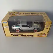 NIB SEALED Diecast Welly DELOREAN TIME MACHINE Back to the Future 1, 2, 3 1:24