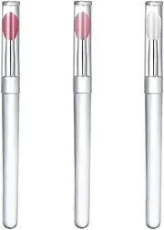 Silicone Lip Brush Applicator, Silicone Lip Brush with Lid, 3 Portable Lip Brushes, Makeup Eyebrow Lipstick Brush Applicator Makeup Brush Set Silicone Brush Wand Fit Balm Oil