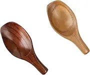 TAOMEINONG 2 Pcs Mini Wooden Spoons 3.6"L Tiny Spoon Salt Spoon with Short Handle, Small Spoons for Condiments, Sugar Tea Coffee Spice Jars Milk Powder Spoons for Kitchen, Natural Colors