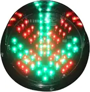 Traffic Light Lamp,Led Red and Green Indicator Light,Waterproof Ip68 Red Fork Green Arrow Signal Light,12v/24v Led Traffic Stop Light(Size:Model 200 24v,Color:Common Positive)