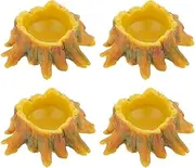 4 Pcs Spider Small Water Bowl, Mini Resin Dish for Tarantula Scorpion Millipede Spider Tiny Reptiles (Tree Root Shape)