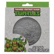 Teenage Mutant Ninja Turtles Set of 4 Embossed Metal Coasters