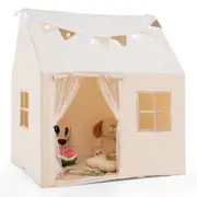 Costway Play Tent Large Playhouse w/Glow in the Dark Stars Star Lights & Padded Mat Indoor Washable Bed Tent