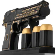 Ceramic Pistol Gun Decanter Set 16.9 Oz Whiskey Tequila Man Dad Christmas Gifts