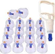 18 Cups Kit One Size Cupping Therapy Sets Chinese Muscle Cupping Tool Vacuum Cupping Therapy Set for Cellulite Reduction Cupping Tools