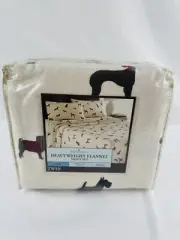 NEW Dogs Twin Bed Sheet Set Heavyweight Flannel 100% Cotton Kohls Super cute!