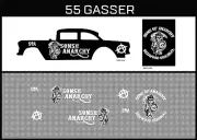 Hot Wheels(1/64),55 Gasser"Sons of Anarchy"Waterslide,Printed White First,Decals