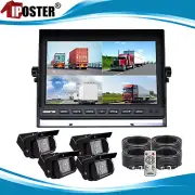 10.1" Quad Monitor Split screen 4PIN CCD Reversing Camera 12V 24V 4 Package Kit