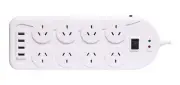 8 Way Mains Power Board With 4 USB Ports