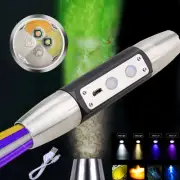 365nm 395nm LED Flashlight White Yellow UV Light For Jade Jewelry Gem Amber Test