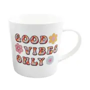 Urban Retro Floral Good Vibes Only 470ml Ceramic Mug Coffee/Tea Drinkware