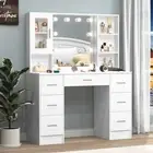 Dressing Table & 7 Drawers LED Mirror Set Make up Desk Vanity Table Bedroom