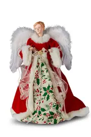 Holly Angel Christmas Tree Topper 41cm