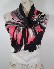 GUCCI Silk Halterneck Tie Top Black White Pink Bare Back Luxury BNWT One Size