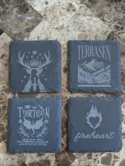 Throne of Glass Laser Engraved Slate Coaster Set
